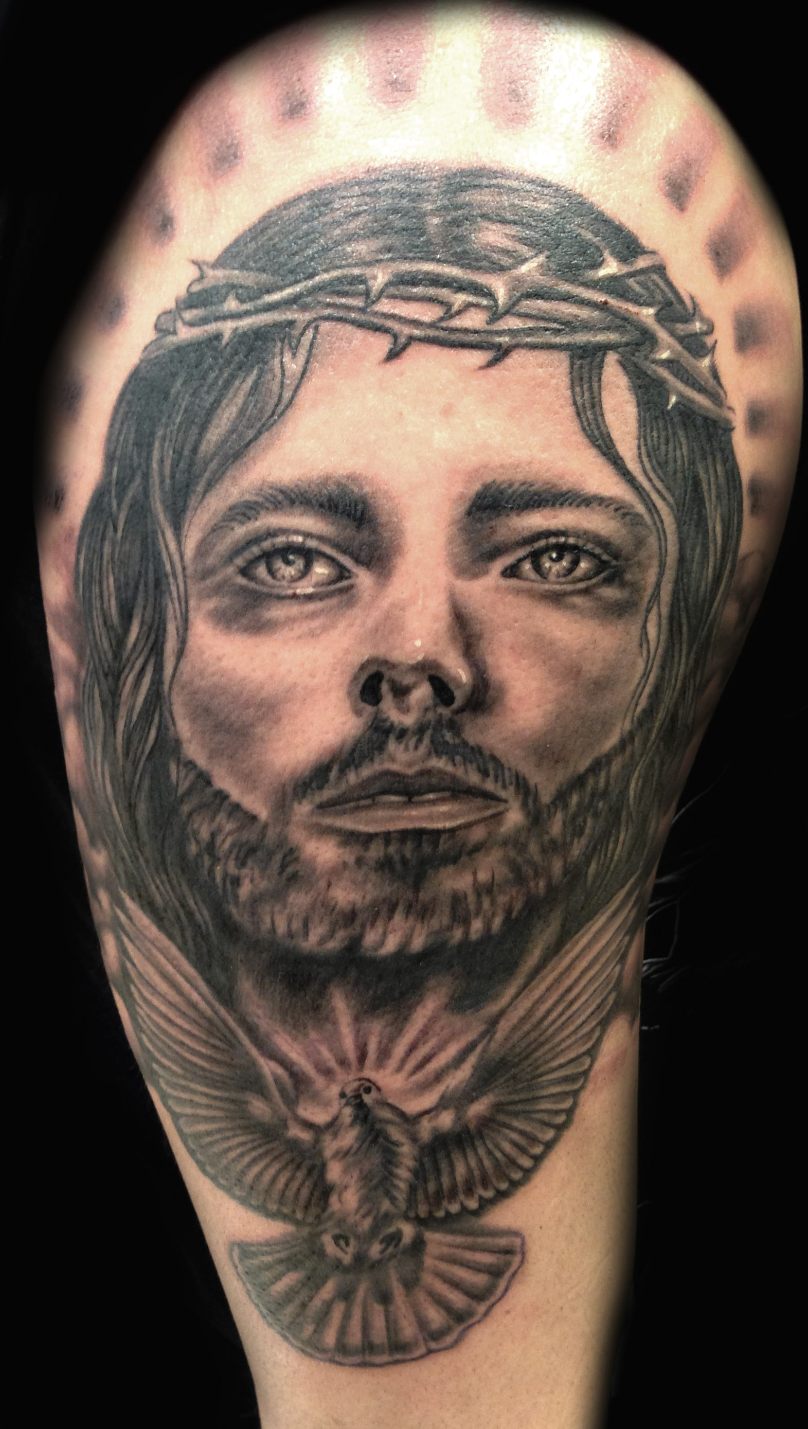 Jesus Right Arm Tattoos Pic