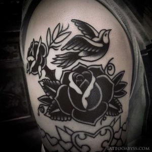 black-work-old-school-rose-tattoo-abyss