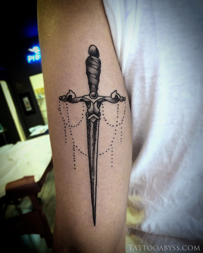 Ornamental dagger tattoo by Laura Jade  Tattoos