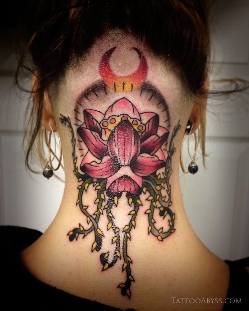 lotus-moon-color-neck-tattoo-abyss