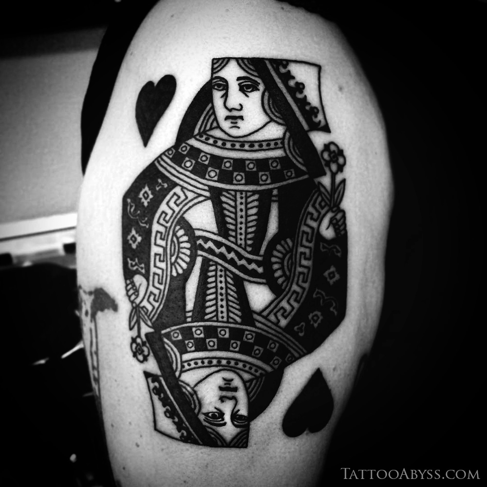 queen of hearts cards tattoo