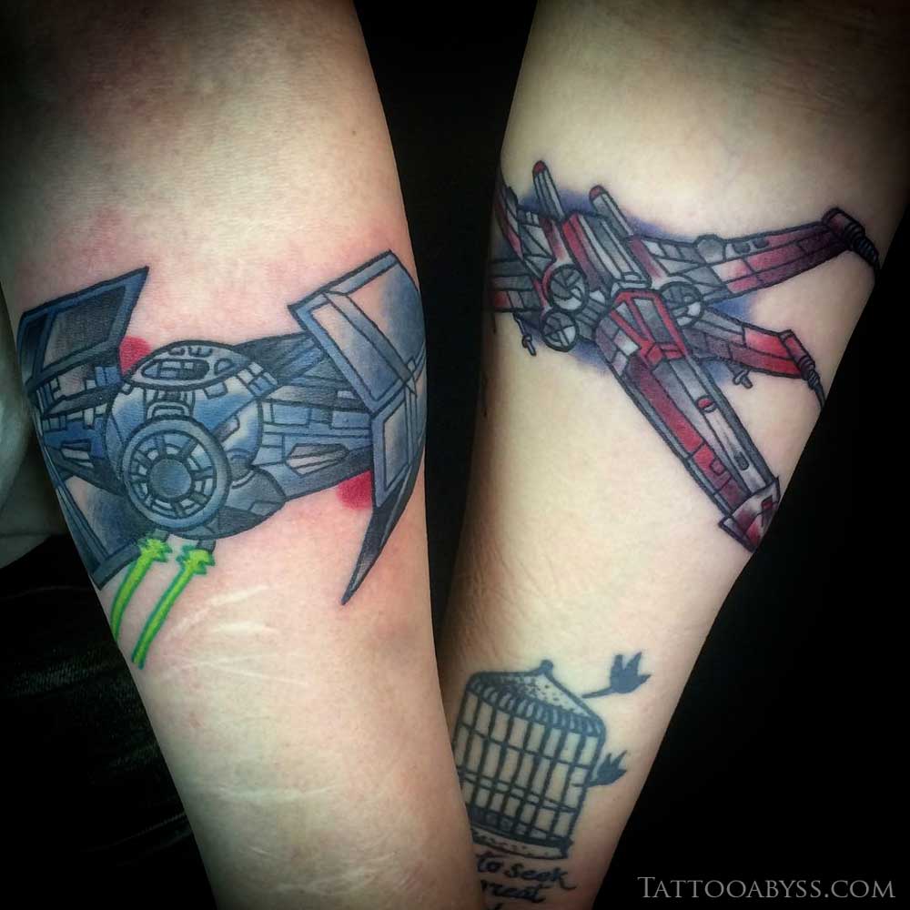 TIE Fighter Tattoo Flash  Color Study 1138  Working out s  Flickr