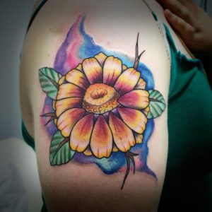 zinnia-tattoo-colour-watercolour-devongold-tattooabyss