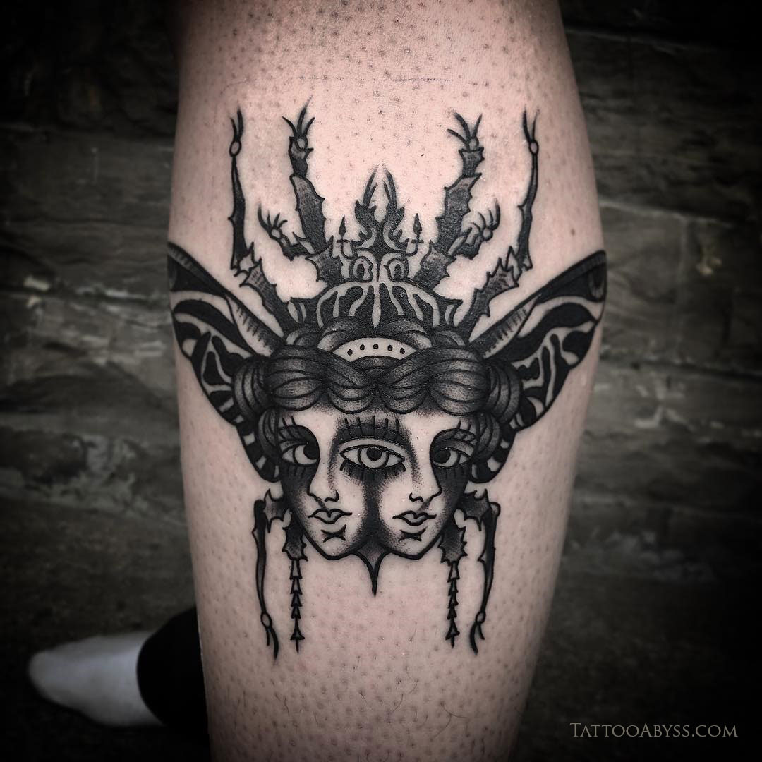 twins-insect-morph-traditional-tattoo-abyss