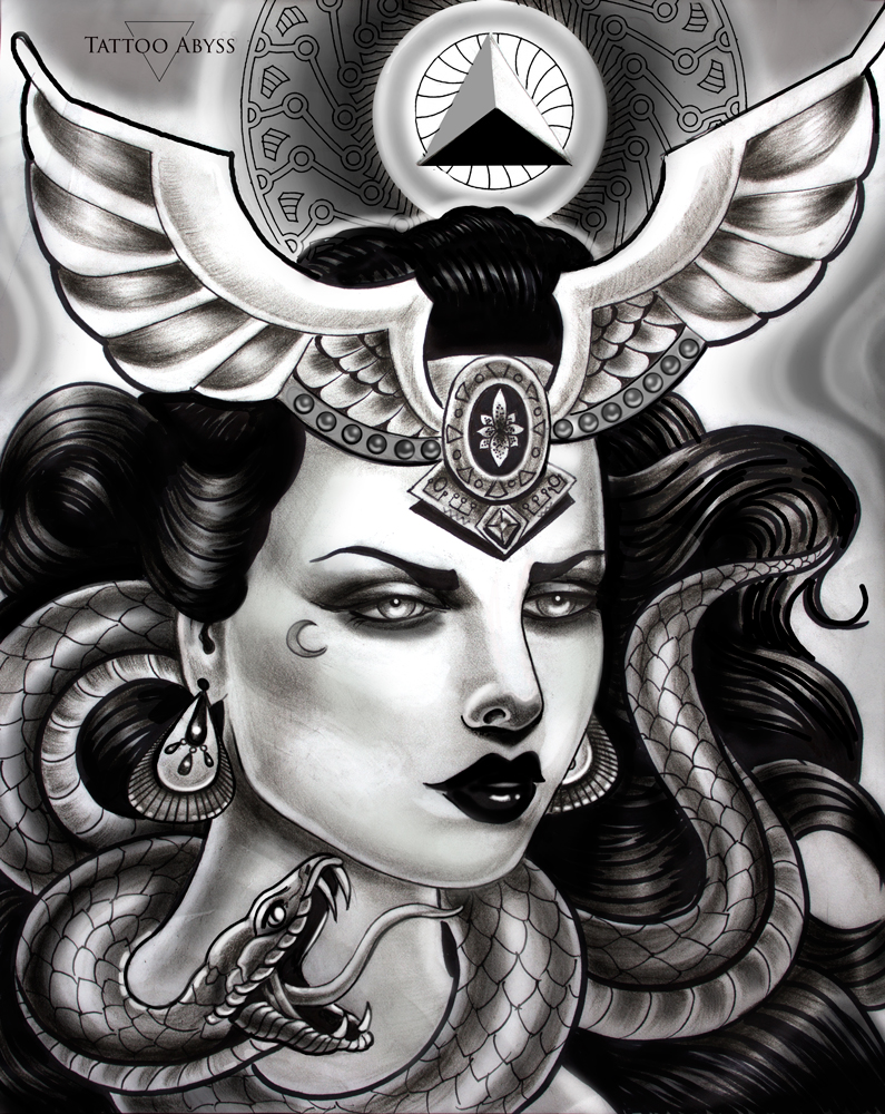 PNG SVG File Cleopatra Egyptian Goddess Queen Tattoo Cartoon Stencil for  Cricut Vinyl Cutter - Etsy