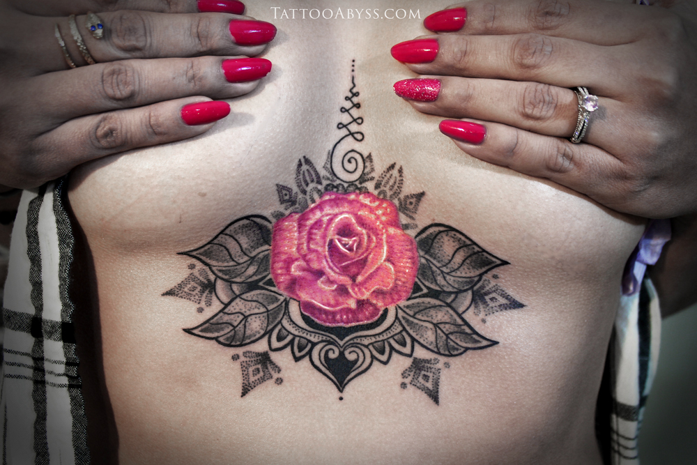 Buy Tattoo Flash Rose Tattoo Sternum Tattoo Underboob Tattoo Online in  India  Etsy