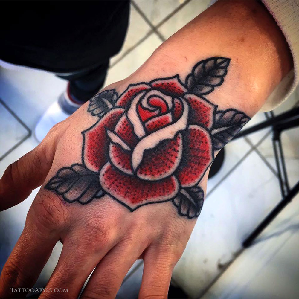 50 Amazing Rose Hand Tattoos