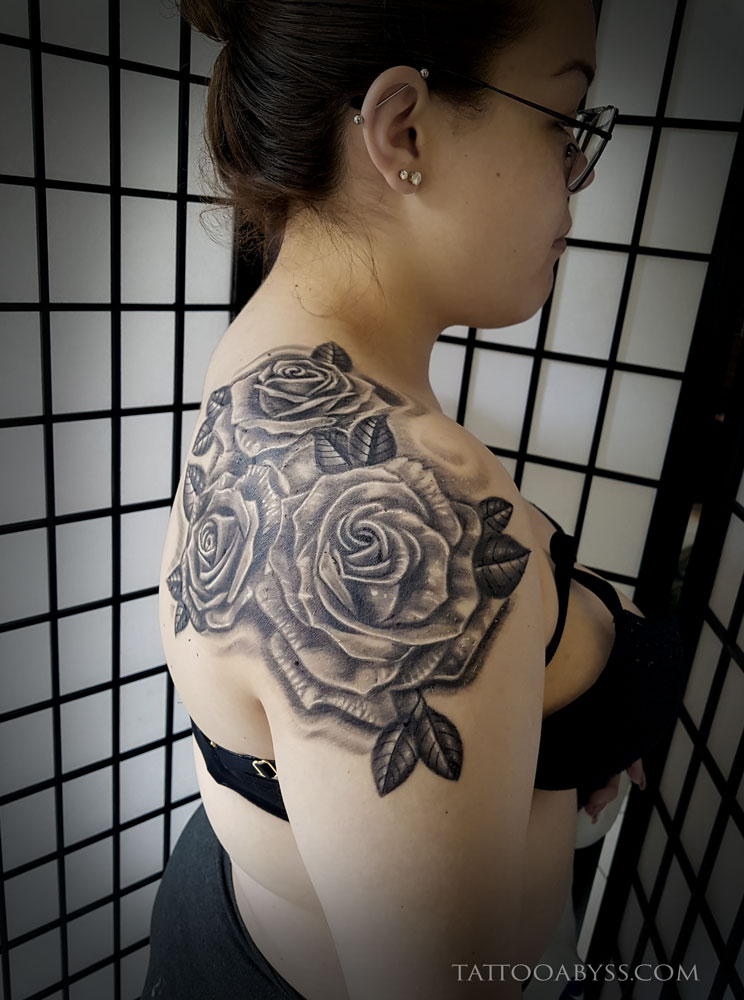 Pale Pink Rose tattoo on Shoulder  Best Tattoo Ideas Gallery