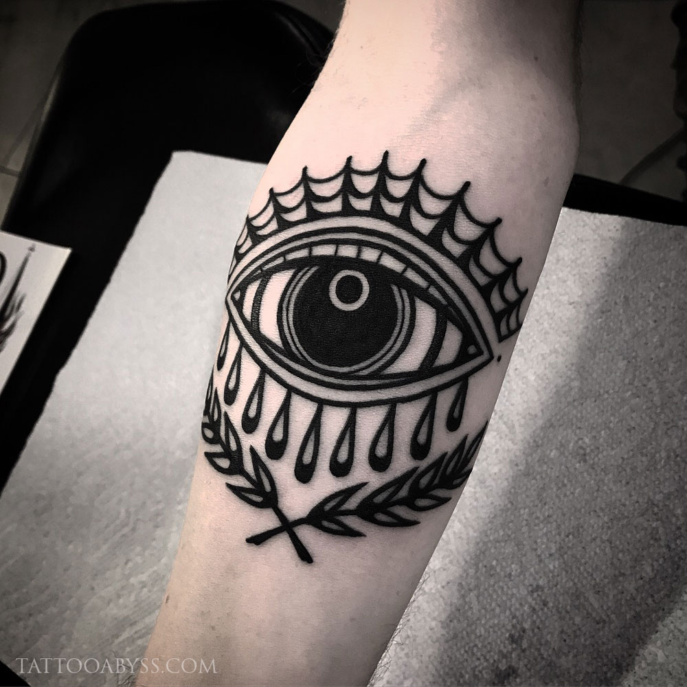 Forbidden Images Tattoo Art Studio : Tattoos : Evil : Blackwork American  Traditional Eyeball