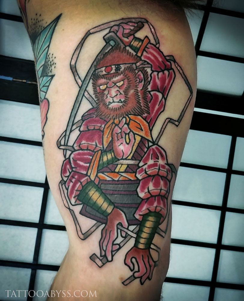 Tattooist  Bert Grimm monkey from yesterdayalways happy to