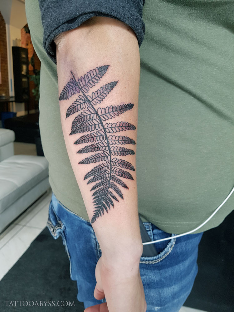 Inkyal on Tumblr: Fern leaf. #tattoo #tattoos #tattooist #tattooing  #btattooing #blacktattooing #blacktattoo #blacktattoos #black #fern...