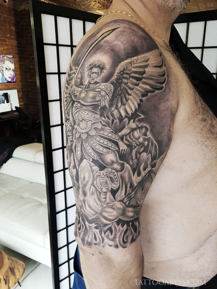 angel demon tattoo