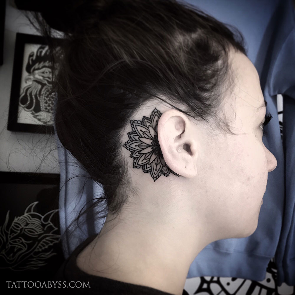 Flower mandala pattern tattoo