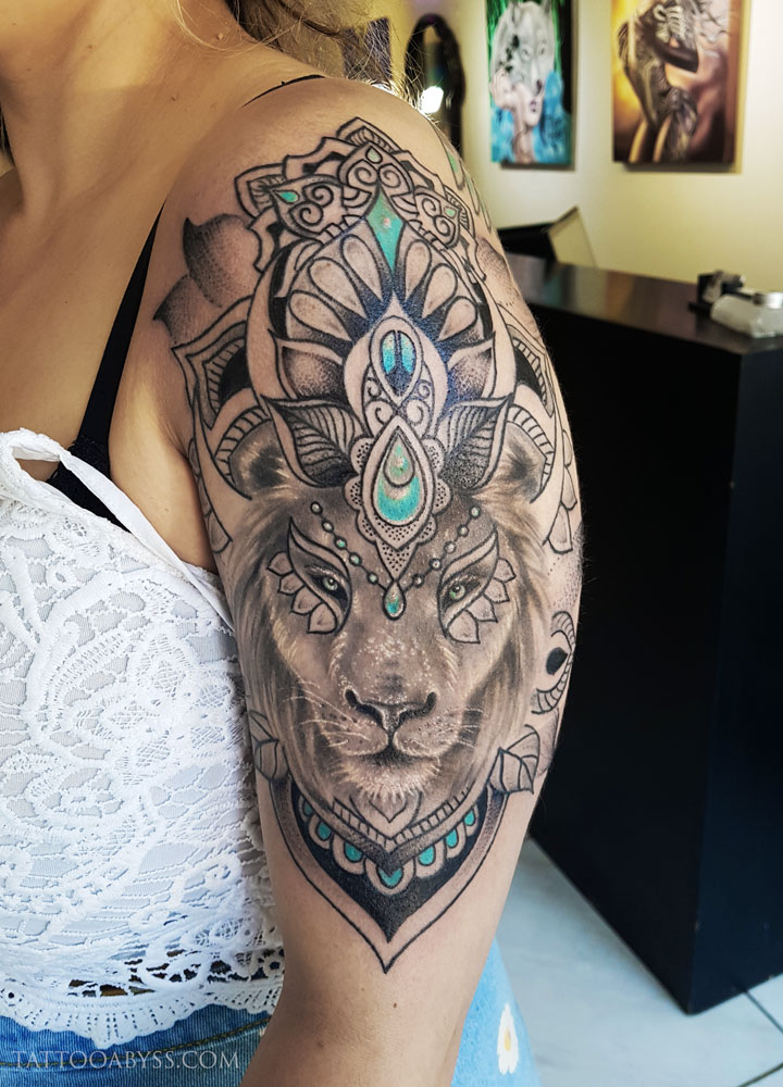 Mandala lion tattoo In Da ink tattoo  Mandala lion tattoo Lion tattoo  Lion head tattoos