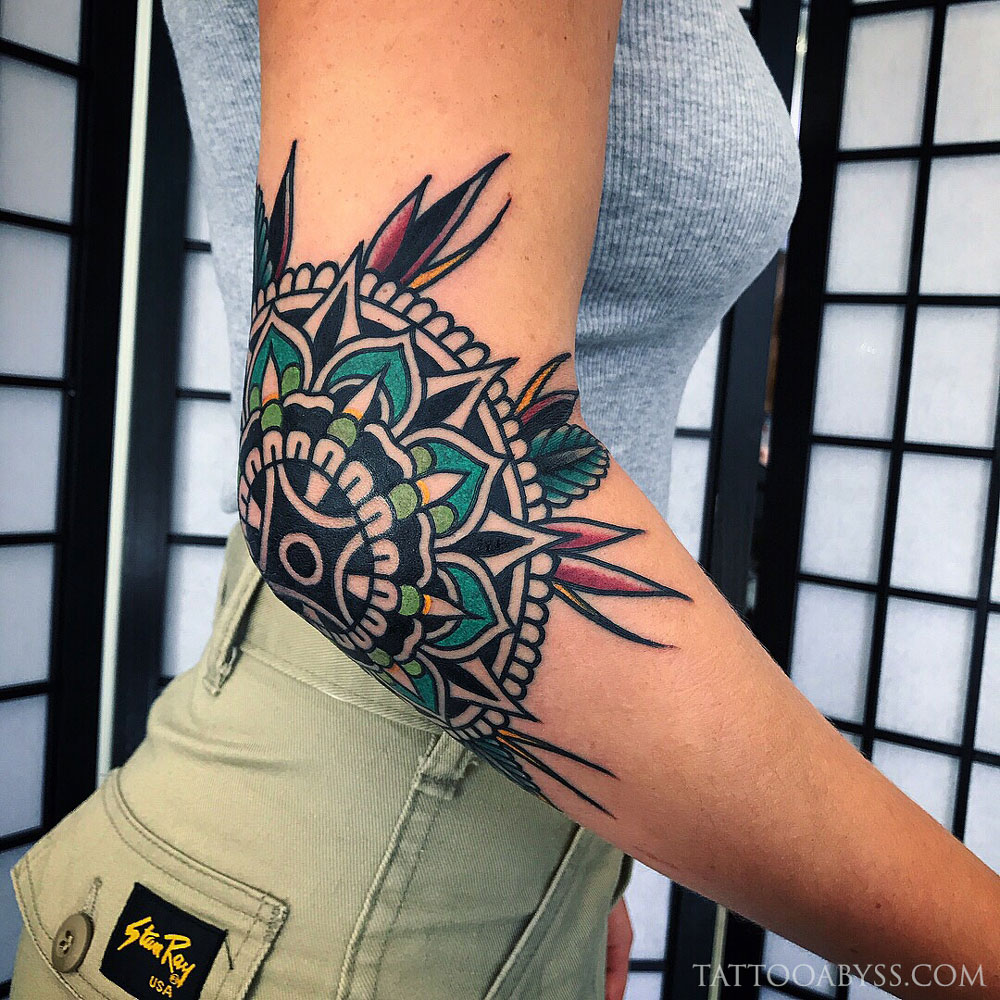 Mandala Elbow – Portfolio of A Montreal Tattoo Artist