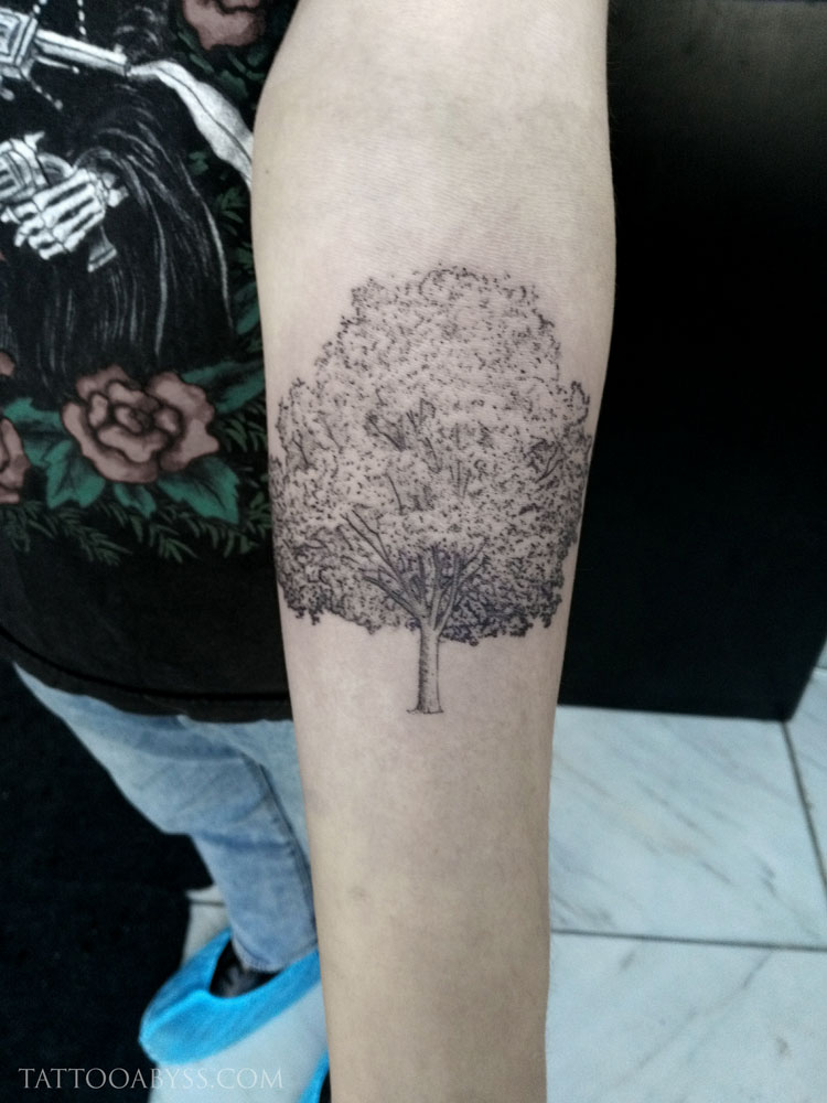 Oak tree branch tattoo - Tattoogrid.net