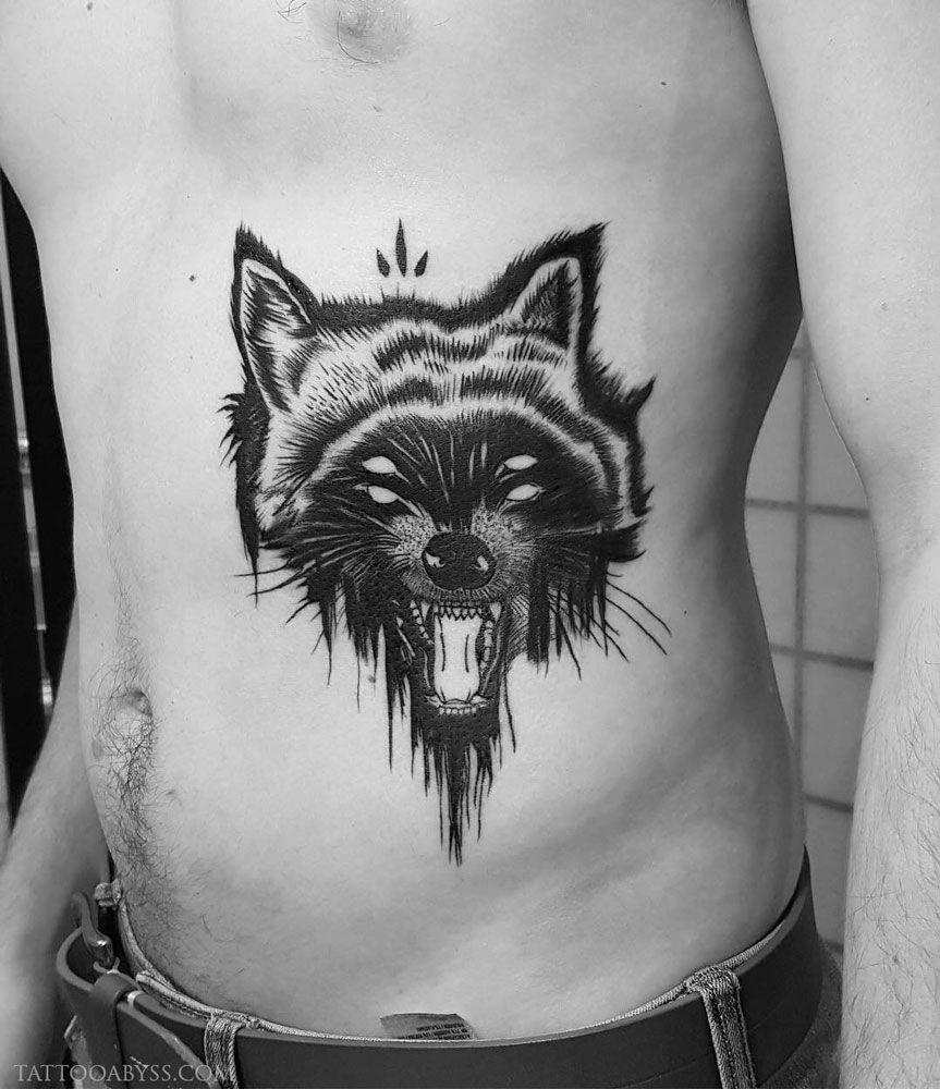 Raccoon Tattoo Drawing Flash Sketch European style illustrations wolf head  transparent background PNG clipart  HiClipart