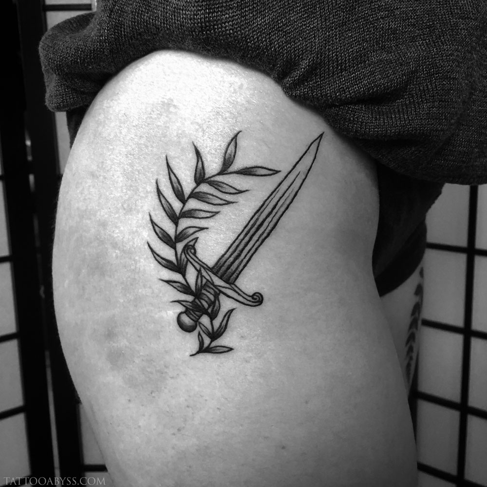 INK Tattoo Studio  The swordandwing design is also very popular and can  be used to symbolize the ability to rise above danger or protection from  your guardian angel tattoo inktattootattooshoptattoostudiotattoostufftattooartbodyartswordwings  