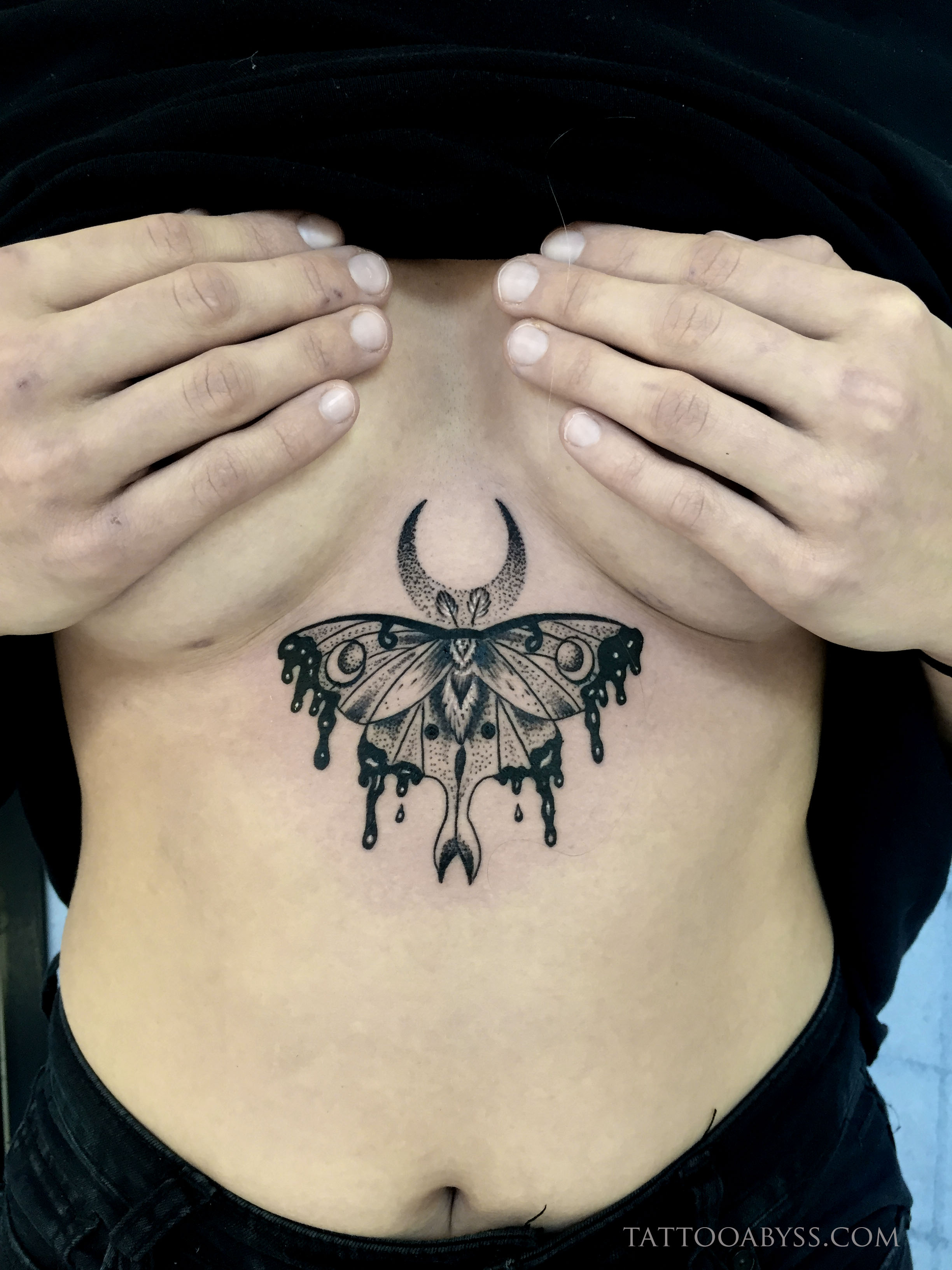 Moth Moon done by Abby at Tattoo Abyss in Griffintown, Montreal. 