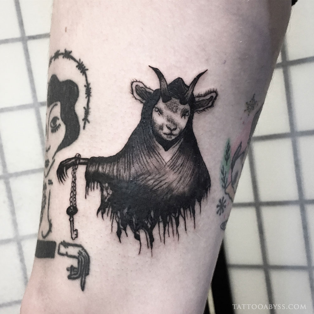 Dotwork Goat Skull Tattoo – Tattooed Now !