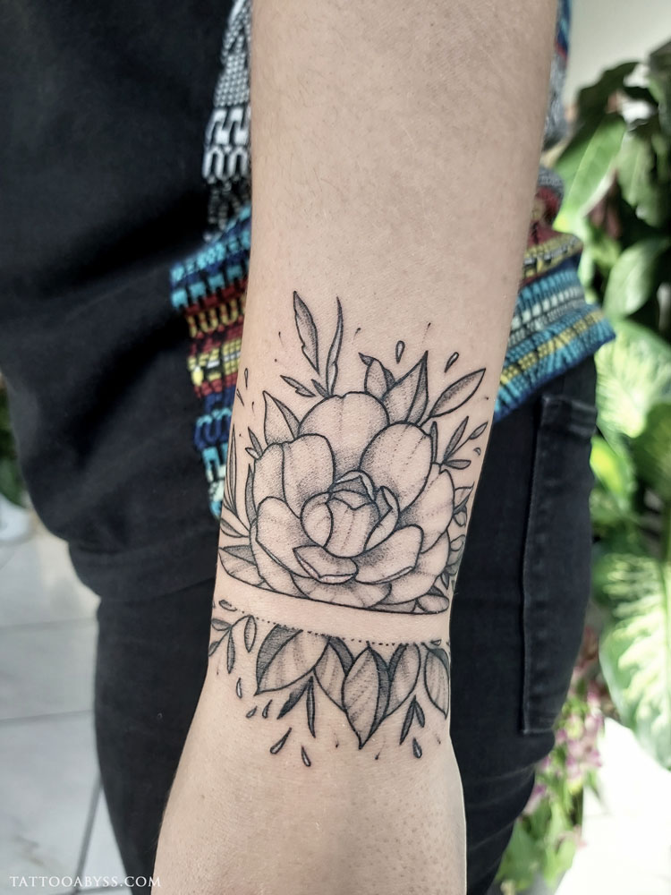 Flowers And Armband Tattoo  Tattoo Designs for Women