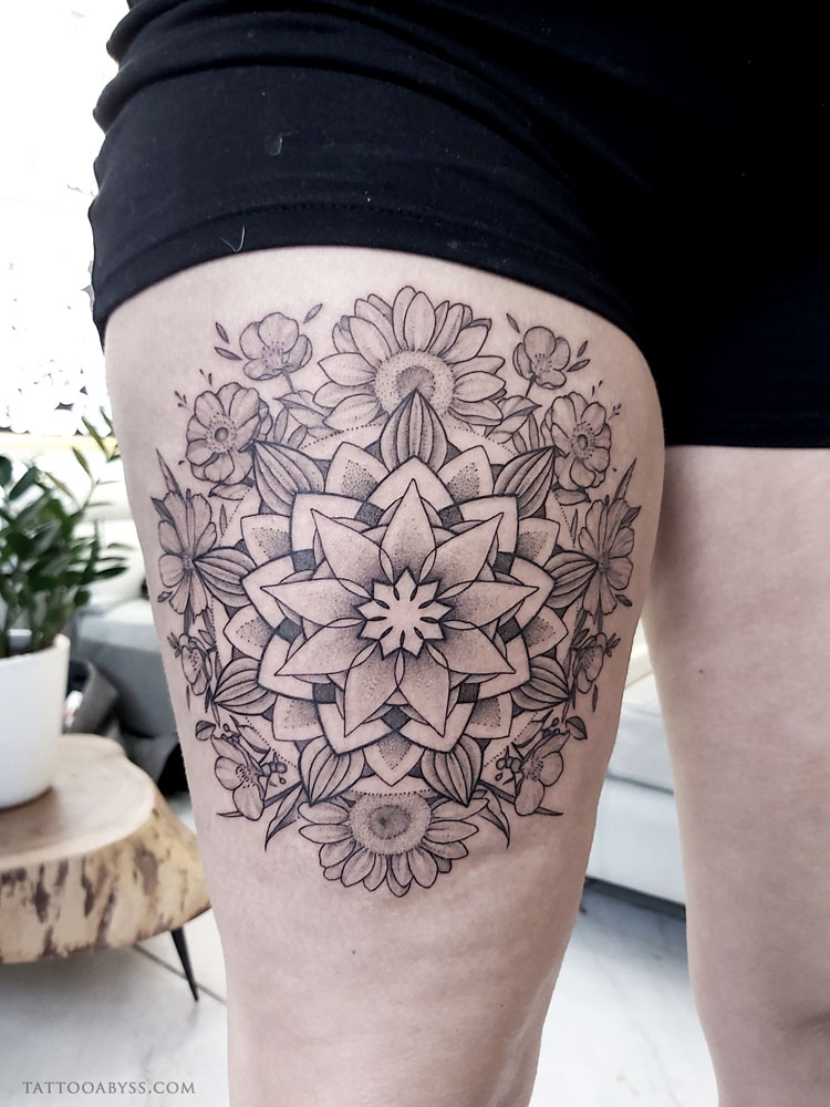 flower mandala tattoo abyss