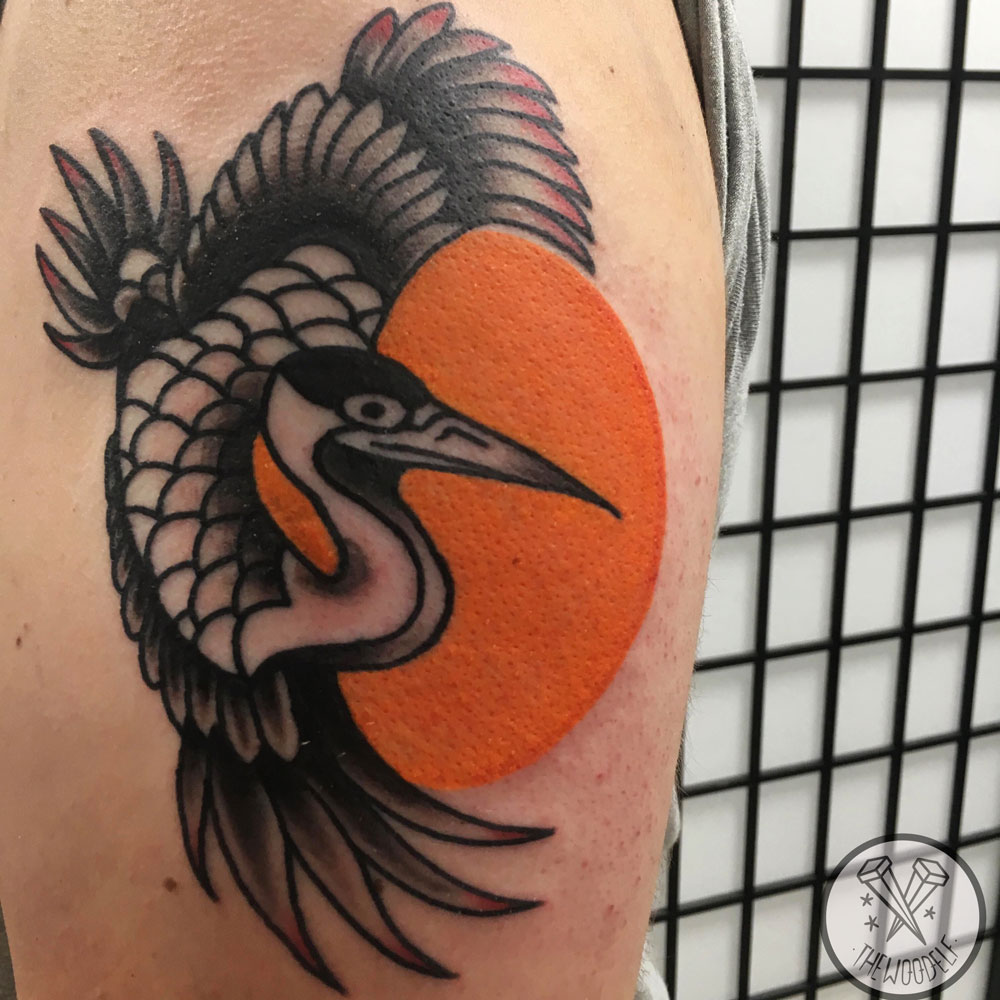 Japanese Crane | My fifth tattoo. Still very red and sore. | agnesnorris |  Flickr