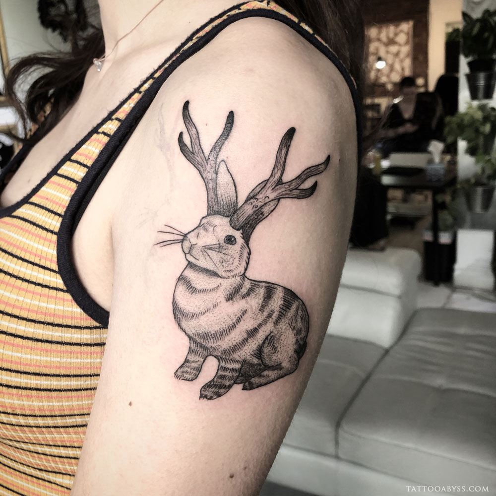 Jackalope tattoo by @ericbrunningtattoos at @blackridertattoo in Vancouver,  B.C. | Instagram