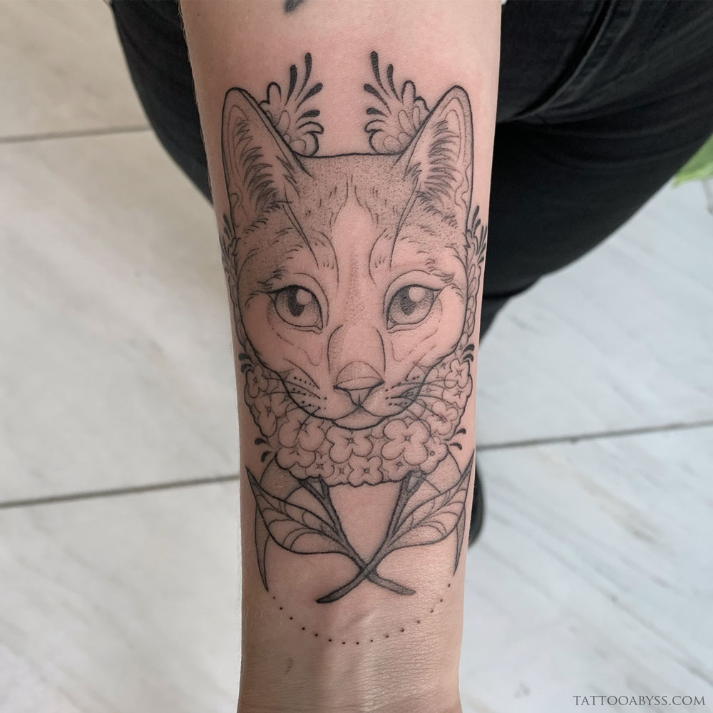 Cat Portrait  Tattoo Abyss Montreal