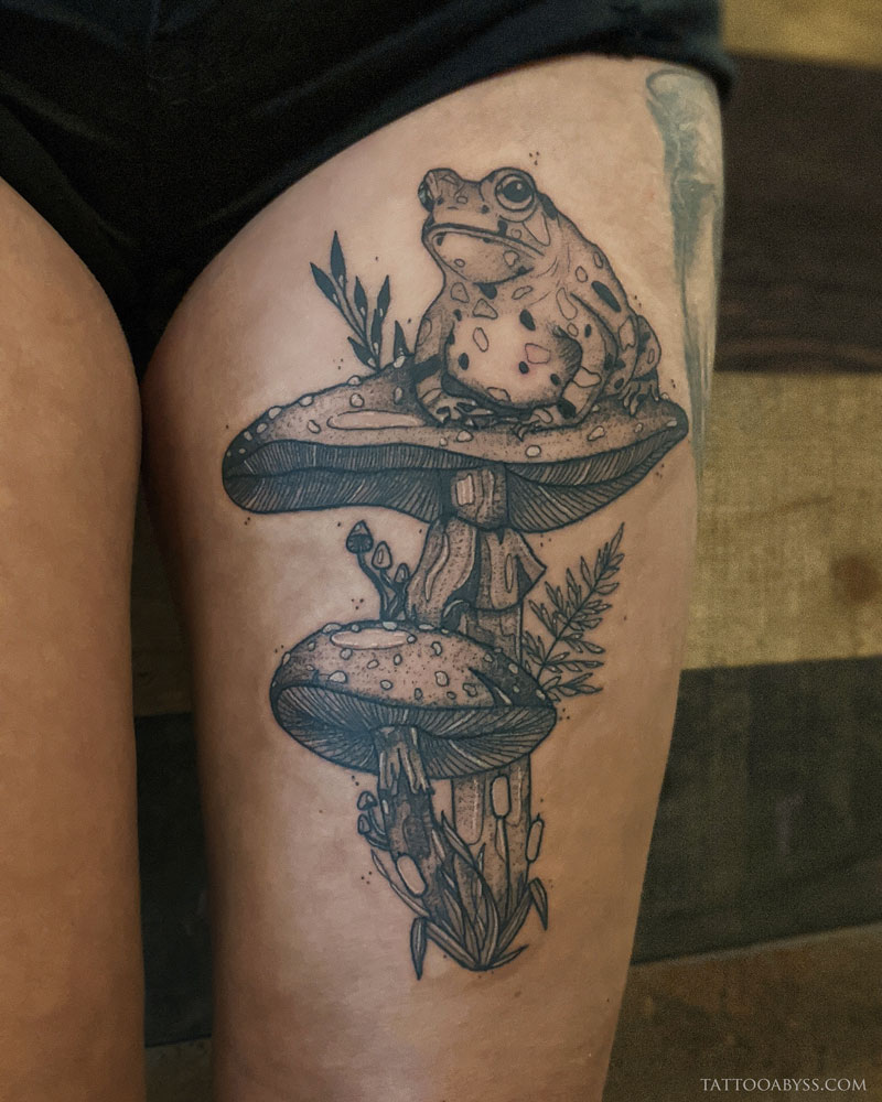 Broadway Tattoo  Frog on a mushroom  by Sid supsitt  Facebook