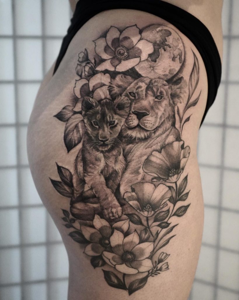 Tattoo of the Week Lion and Lioness  Independent Tattoo  Delawhere