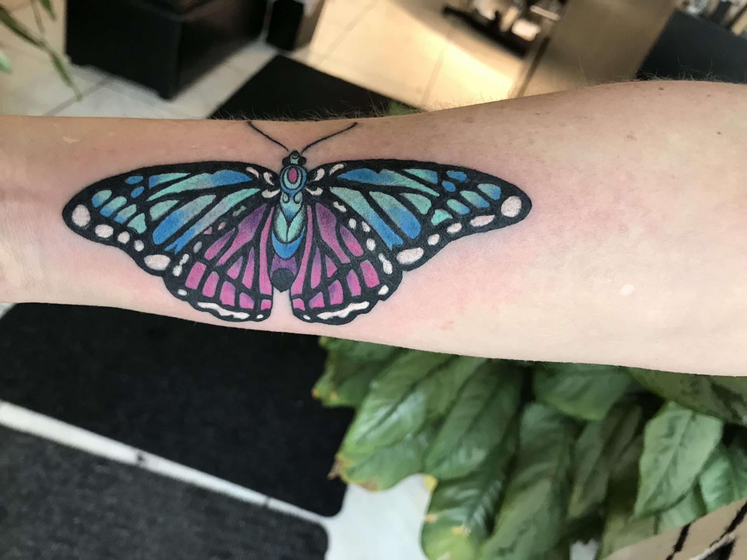 Colourful-butterfly-tattoo