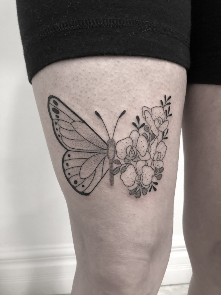 Butterfly-flowers-tattoo