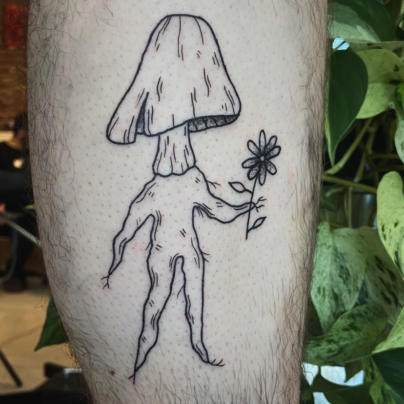 Little Mushroom Dude - Tattoo Abyss Montreal