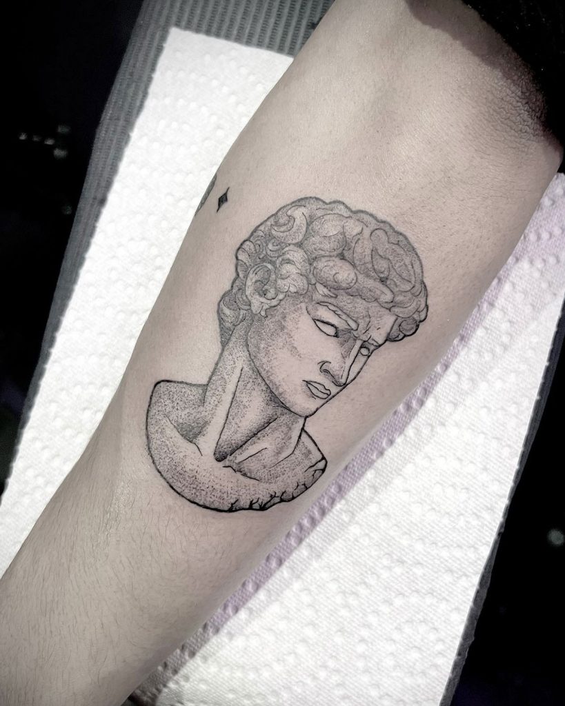 Statue of David Tattoo  Black ink tattoos David tattoo Greek tattoos