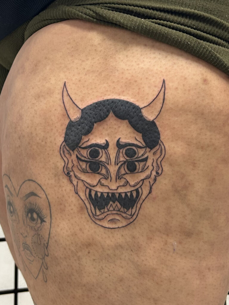 samurai helmet tattoo