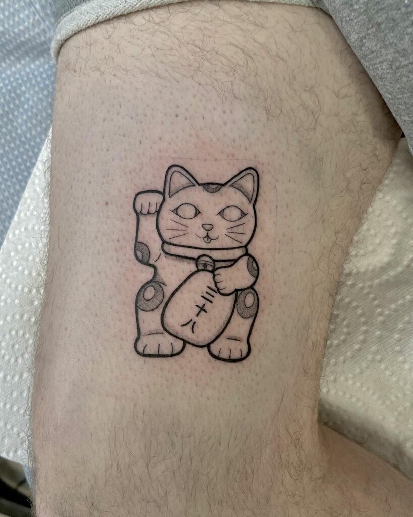 Fortune Cat Temporary Tattoo Sticker - OhMyTat