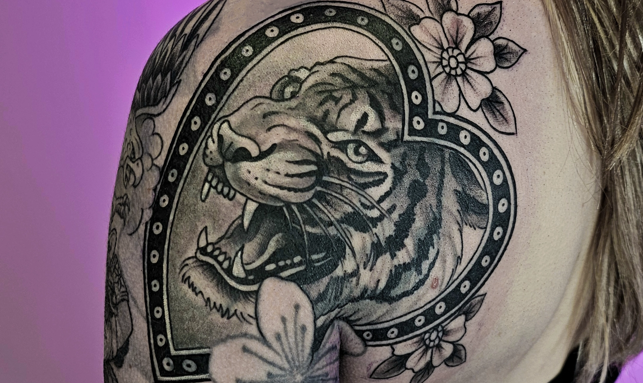 Completed tattoo cover-up sleeve by Abby at Tattoo Abyss Montreal